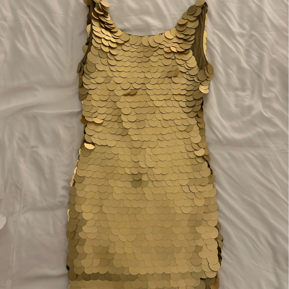 Gold Sequin Mini Dress
